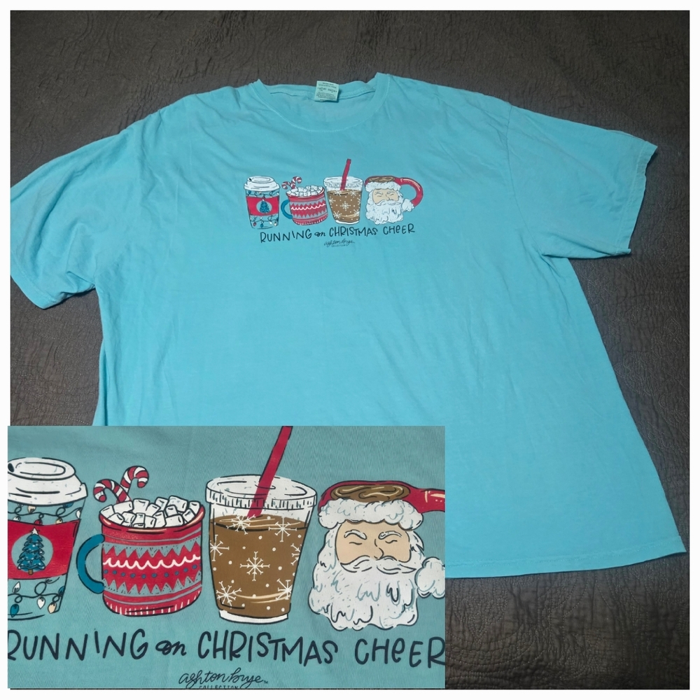 Christmas Cheer Southernology Teachers Graphic T-Shirt, Coffee, 3X